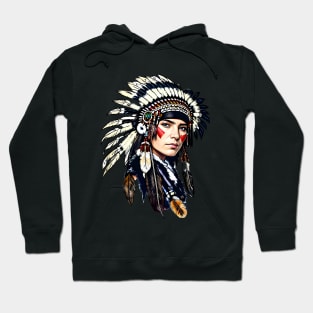 native american  line art desing Hoodie